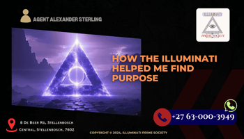 A mystical symbol of the Illuminati illuminating a dark path, symbolizing the journey to finding purpose.