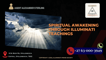 A radiant light breaking through dark clouds, symbolizing enlightenment and awakening.