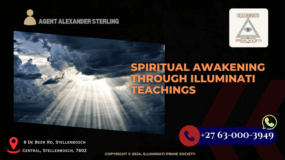 A radiant light breaking through dark clouds, symbolizing enlightenment and awakening.