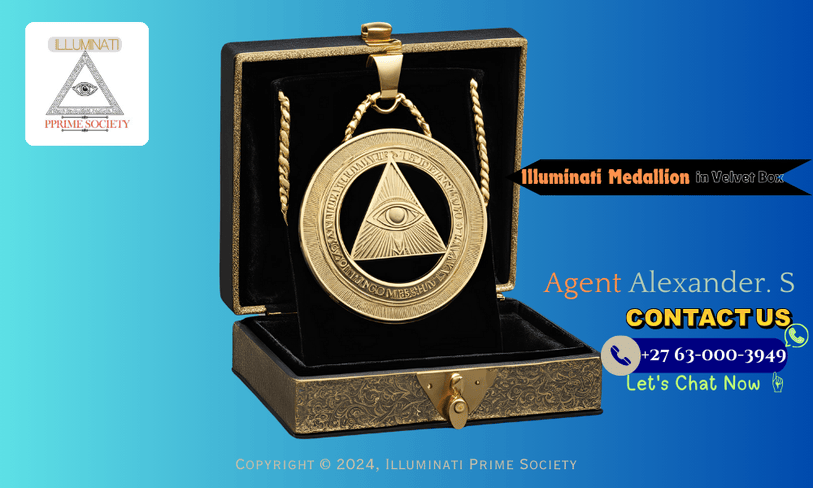 Illuminati Membership Medallion presented in a black velvet box.