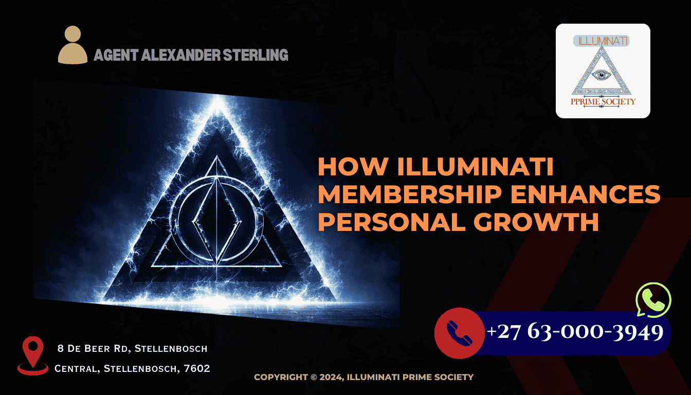 A mysterious and intriguing emblem representing the Illuminati, shrouded in light and shadow, symbolizing the journey of personal growth.